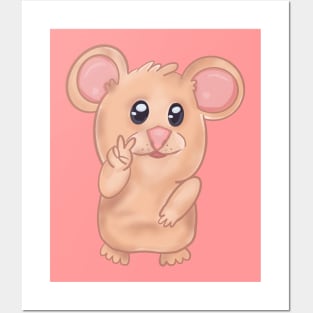 Peace Sign Hamster Posters and Art